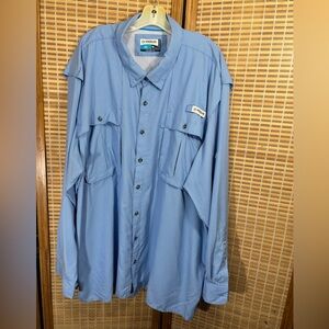 Magellan Outdoors Men's Aransas Pass Mini Check Long Sleeve Fishing Shirt 4XL